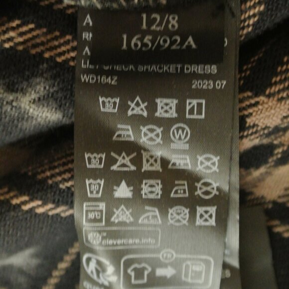 NEW ALLSAINTS Lily Cotton Check Shacket Dress SIZE UK12/US8#2491* - Picture 10 of 12